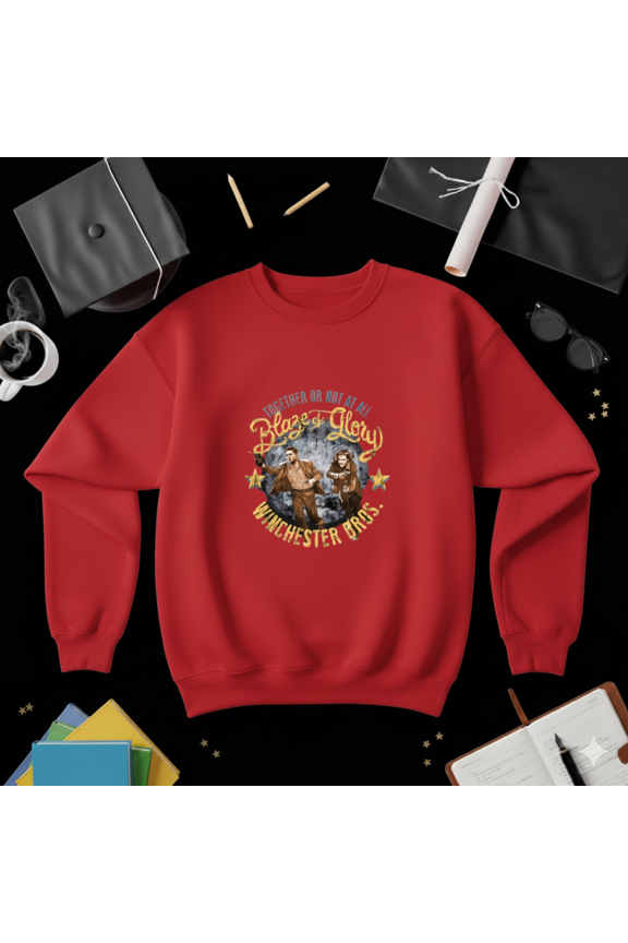 Blaze Of Glory Retro Fire Flame Bold Graphic Art Design Sweatshirt, up to size 5XL