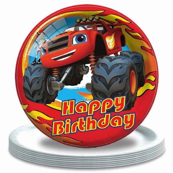 Blaze Birthday Decorations Plates Party Supplies Tableware Disposable Dinnerware