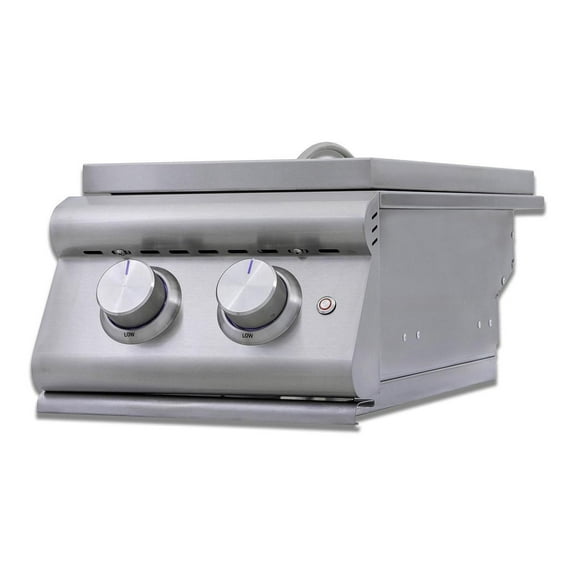 Blaze LTE+ Natural Gas Stainless Steel Double Side Burner w/ Lid - BLZ-SB2-LTE3-NG