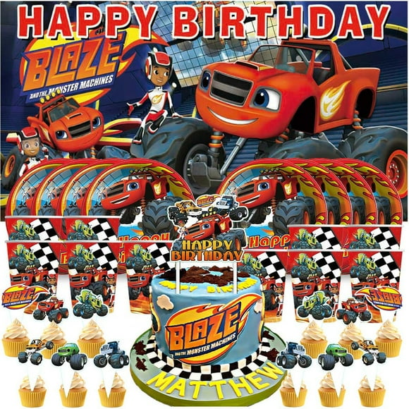 Blaze Birthday Cups Party Supplies Decor Backdrop Plates Fans Decorations Banner