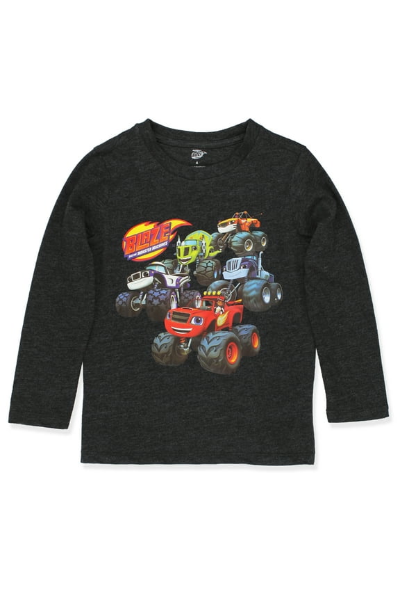 Blaze and The Monster Machines Toddler Long Sleeve T-Shirt Tee 4T, Gray