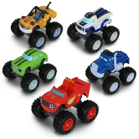 Blaze and the Monster Machines (Free-Wheel) - 5PK (Blaze, Pickle, Crusher, Stripes & Darington)