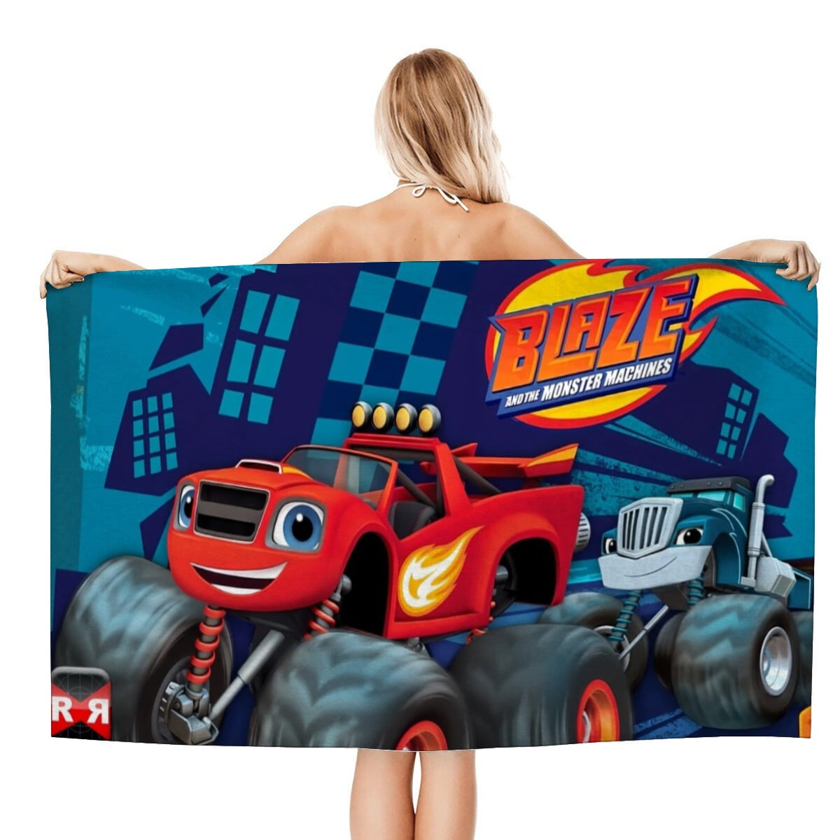 Blaze and the Monster Machines Gifts Beach Towel for Women Girl Birthday Inspired Fan Bath Outdoor Music Lover