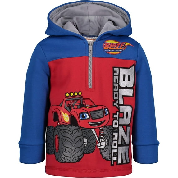 Blaze and the Monster Machines Little Boys Fleece Half Zip Hoodie Toddler to Big Kid