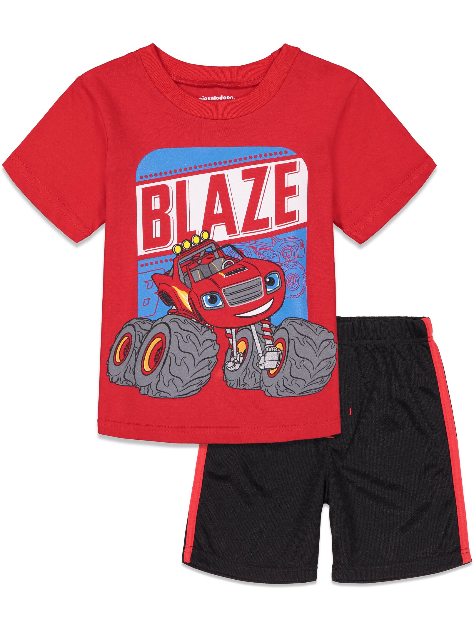 Blaze and the Monster Machines Little Boys Graphic T-Shirt Mesh Shorts Outfit Set Red / Black 6 - image 1 of 5