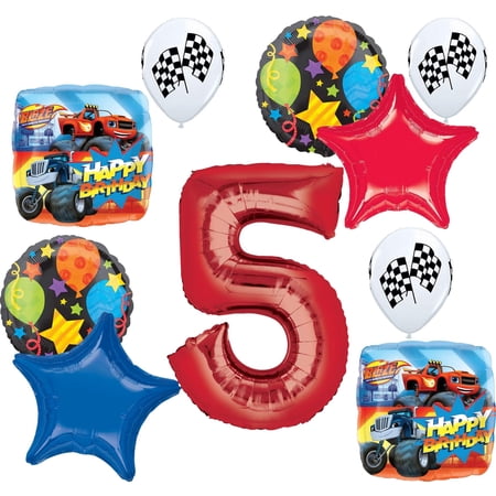 Blaze and the Monster Machines Party Supplies 5th Birthday Balloon Bouquet Decorations