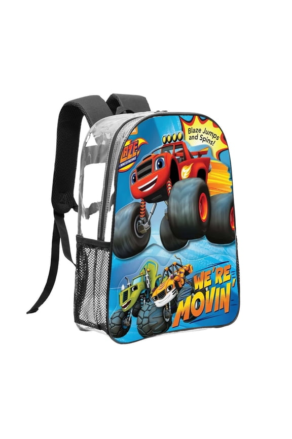 Blaze and the Monster Machines Pattern Transparent Backpack Lightweight And fashionable Showcasing Personality And Leading The Trend