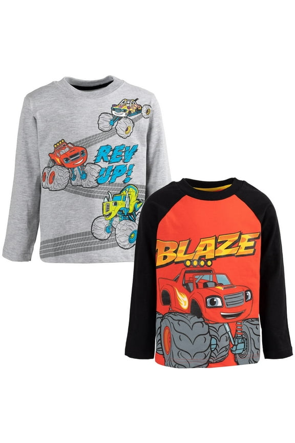 Toddler Boys 2 Pack Long Sleeve T-Shirts Toddler to Little Kid
