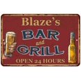thumbnail image 1 of Blaze's Red Bar and Grill Rustic Sign Decor 8x12 208120045379, 1 of 1