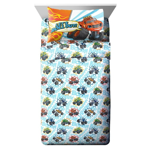 Blaze & the Monster Machines Off To The Races 3 Piece Crib/Toddler Size Kids Sheet Set