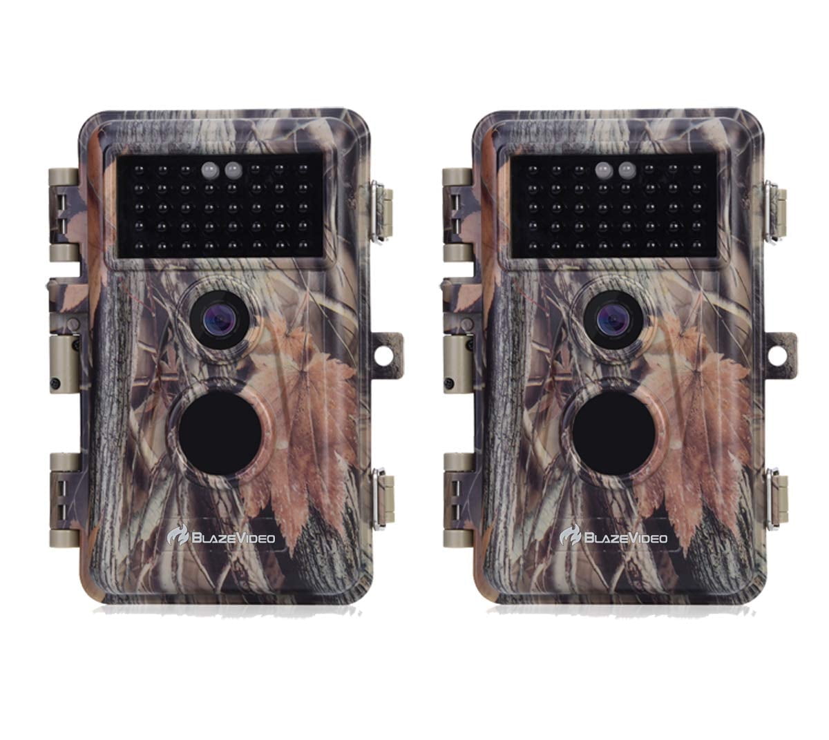 BlazeVideo 2-Pack Game Trail Camera 24MP Full HD 1296P H.264 Video with Night Version for Outdoor Wildlife Deer Hunting with No Glow Infrared Photo and Video Model