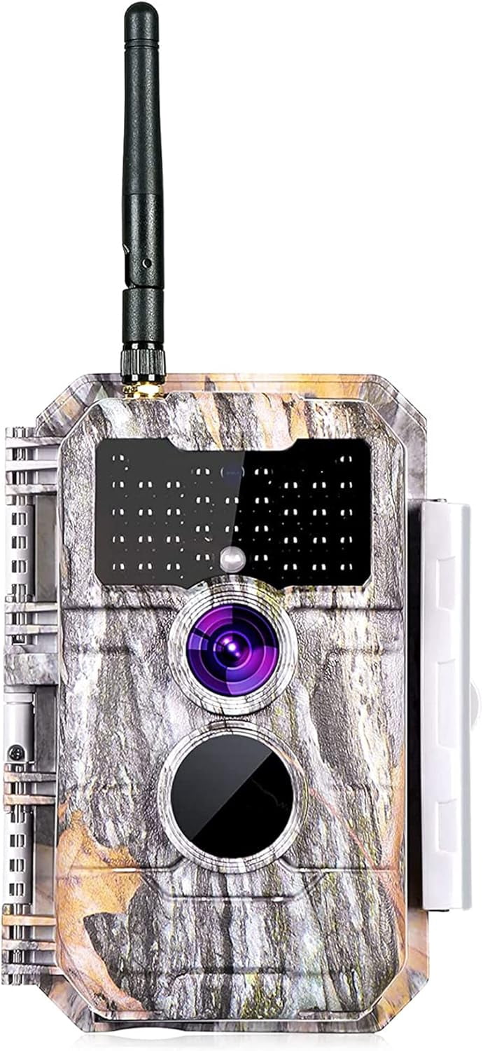 BlazeVideo 32MP 1296P WiFi Trail Camera - No Glow Night Vision, Motion Activated, Waterproof | Send Photos to Phone via App | for Wildlife Hunting & Home Security