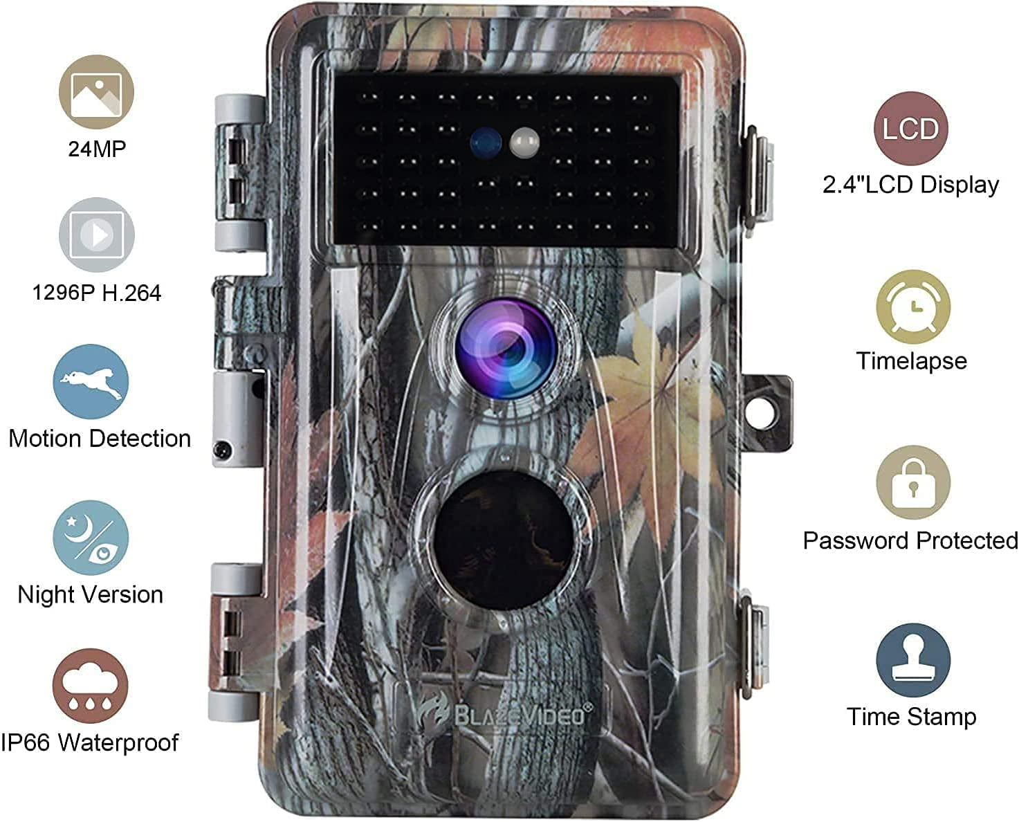 BlazeVideo Professional Game and Deer Trail Camera with Night Version