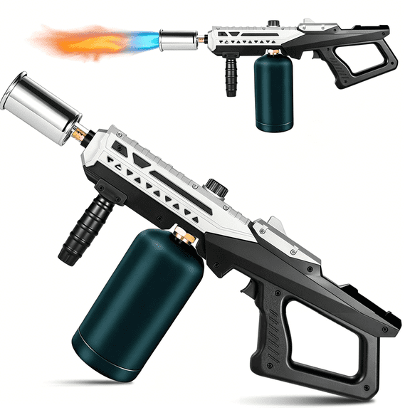 Blazedforge Blast Torch, Adjustable Fire Output & Removable Cooking Torch Attachment, Sturdy Solid Build for Safe Use, Perfect for BBQ Grilling, Steak Searing, Outdoor Campfire and Charcoal Lighting