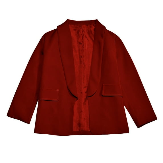 Blazer For Girls Kids Solid Color Long Sleeve Notched Collar/Lapel Collar with Inner Pocket Open Front Casual Kids Blazers Suit 5-6 Years