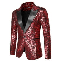 Blazer For Men Casual Spring And Autumn Lapel Long Sleeve Leopard Print One Button Pocket Jacket Lightweight Sport Coats