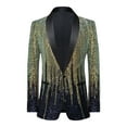 thumbnail image 1 of Blazer For Men Qiggri Men's Court Style Solid Color Sequin Suit Breasted Suit Jacket, 1 of 3