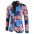 thumbnail image 1 of Blazer Jacket Men Blue Suit Sport Coats Lightweight Patriotic Coat for Men, 1 of 9