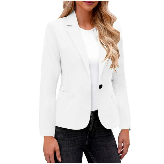 Blazer Jackets for Women Open Front Long Sleeve Casual Work Office Suit Jacket with Pockets S-29XL