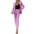 thumbnail image 1 of Blazer Pants Set for Women, 2 Piece Business Suit Lapel Button Coat Slim Fitting Business Office Work Blazer Pants Outfits Sets for Women Clothing Two Piece Dressy XL, 1 of 8