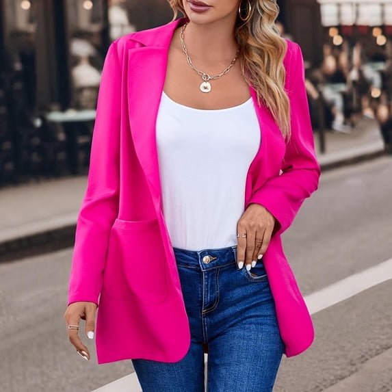 Blazer Women Fall Winter Solid Color Small Blazer Single Piece Long Sleeve Spring Fall Blazer For A Polished Office Look Spring Jackets For Women