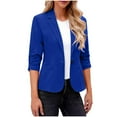 thumbnail image 1 of Blazer Women Lightweight 3/4 Sleeve Jacket Dressy Open Front Cardigan Business Casual Work Outfits with Pockets, 1 of 7