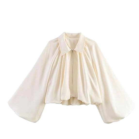Blazer Women Spring Fall Winter Lapel Pintuck Lantern Long Sleeve Jacket For A Feminine Tailored Look Lightweight Jacket Women