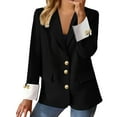 thumbnail image 1 of Blazer for Women, Yigetop Women's Casual Solid Color Suit Jacket Lapel Keep Warm and Slim Loose Long Sleeve Fashion Cardigan Coat Fitted Blazers for Women Black L, 1 of 9