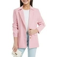 thumbnail image 1 of Blazer for Kids Long Sleeve Lapel Collar Open Front Casual Pink Blazer with Pockets Girls Business Suit for Teen Girls 13-14 Years, 1 of 8