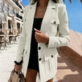 thumbnail image 1 of Blazer for Women Lapel Collar Button Up Blazer Jacket Solid Color Long Sleeve Outwears Business Work Coat with Pocket, 1 of 6