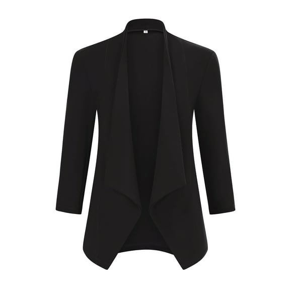Blazer for Women Open Front Cardigan Jacket 3/4 Sleeve Lightweight Work Casual Blazer