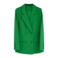 thumbnail image 1 of Blazer for Women Open Front Long Elegant Button Down Cardigan Business Office Jacket Casual Loose Notched Lapel Long Sleeve Work Green XXL, 1 of 6