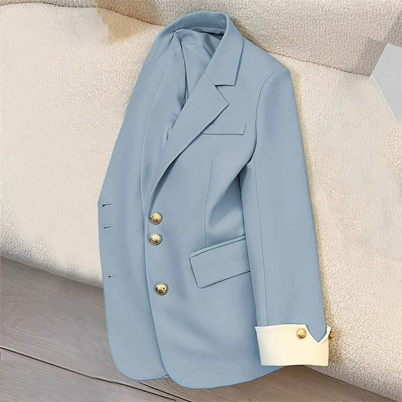 Blazer for Women Oversized Long Sleeve Lapel Button Down Office Work Jacket Business Casual Blazer with Pockets Suit Jacke