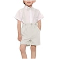 thumbnail image 1 of Blazers 4PC Sets for Kids Girl Boy Fall Winter Thin Overall Pants Blazers Outfits One Piece 4PC Sets Child 11 Year, 1 of 8