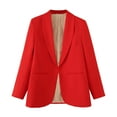 thumbnail image 1 of Blazers For Women Business Casual Sevevn Women's Long Sleeved Suit Jacket With Pockets Top, 1 of 5