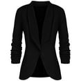 thumbnail image 1 of Blazers For Women Business Casual Sevevn Women's Pleated Sleeves Work Office Coat Suit Jacket, 1 of 3