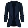 thumbnail image 1 of Blazers For Women Business Casual Sevevn Women's Pleated Sleeves Work Office Coat Suit Jacket, 1 of 4