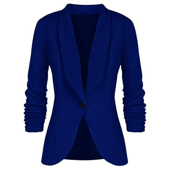 Blazers For Women Business Casual Sevevn Women's Pleated Sleeves Work Office Coat Suit Jacket