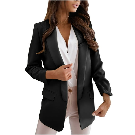 Blazers For Women Casual Long Sleeve Open Front Cardigan Fashion Slim Fitted Suit Ladies Work Office Business Blazer Jackets