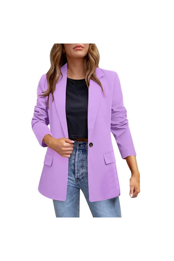 Blazers Jacket for Women ,Ladies Solid Lapel Suit Long Sleeves Coat Cardigan Tops Tailored Coat Plus Size Casual Elegant Cardigans Business Work Formal Blazer Suits