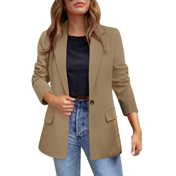 Blazers Jacket for Women ,Ladies Solid Lapel Suit Long Sleeves Coat Cardigan Tops Tailored Coat Plus Size Casual Elegant Cardigans Business Work Formal Blazer Suits