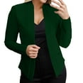 thumbnail image 1 of Blazers For Women Autumn And Winter Small Suit Long Sleeve Solid Color Cardigan Jacket Blended Fabric Female Polyester Jacket Suit Jackets Blazers & Sport Coats 1X Green M, 1 of 7