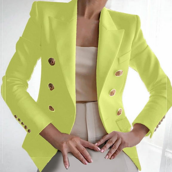 Blazers for Women Clearance Sale 2024,Women's Solid Color Blazer Cardigan Slim Casual Long Sleeve Blazer Work Office Notch Lapel Suit Blazer for Women