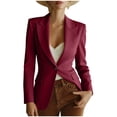 thumbnail image 1 of Blazers for Women Oversized Single Breasted Button Notch Lapel Business Blazer Suit Jacket Casual Solid Loose Comfy Open Front Long Sleeve Work Office Blazer Jackets, 1 of 6
