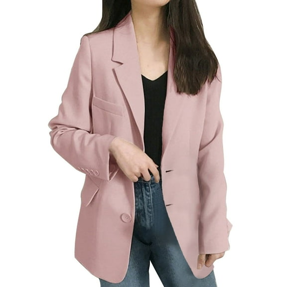 Blazers For Women Spring And Autumn Short Student Small Suit Polyester Spandex Ladies' Coat Suit Jackets Blazers & Sport Coats 1Pc Pink 2Xl Fall Jackets For Women 2025