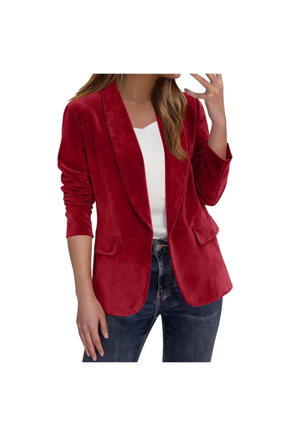 Blazers for Women Business Casual 2025 Fashion Dressy Oversized Faux Suede Suit Jackets Work Office Fall Clothes