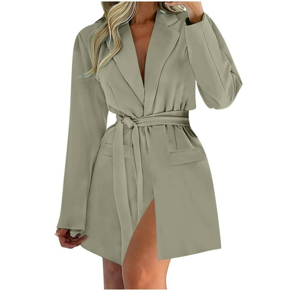 Blazers for Women Business Casual Blazer Jackets with Belt 2023 Fashion Long Sleeve Open Front Work Office Blazer Suits Jacket