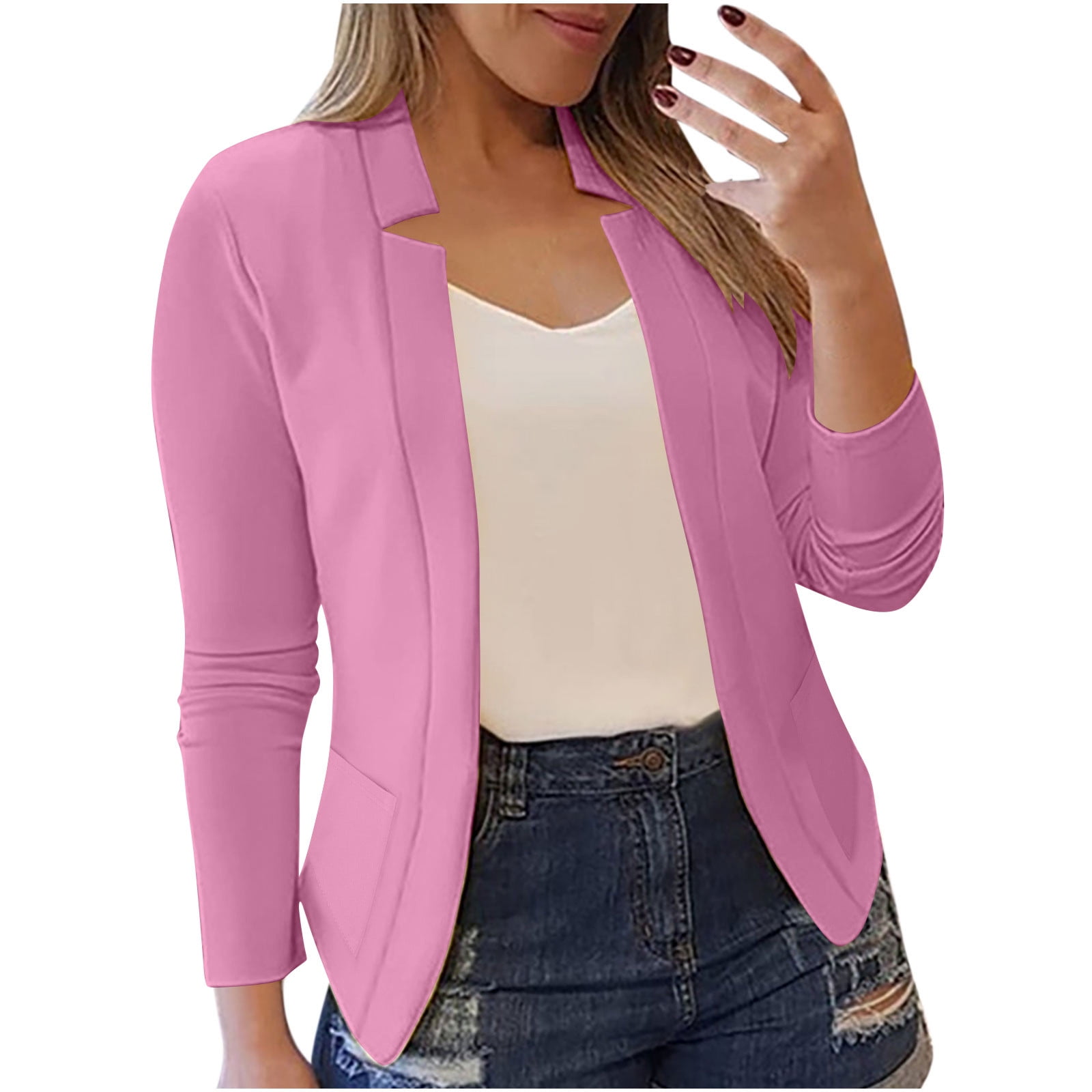 Blazers for Women Business Casual Cropped Blazer Jackets Dressy Open ...