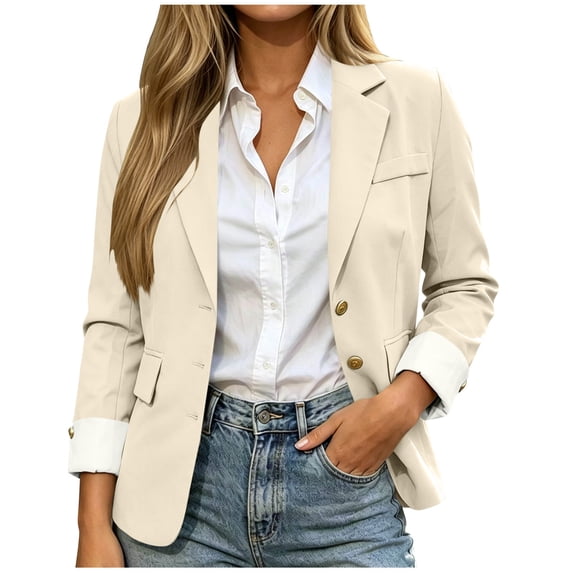 Blazers for Women Business Casual Deep V Long Sleeve Contrast Color ...