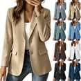 thumbnail image 1 of Blazers for Women Business Casual Long Sleeve Lapel Open Front Suit Jacket Women Fall Oversize Top Clearance Work Blazer with Pockets, 1 of 10